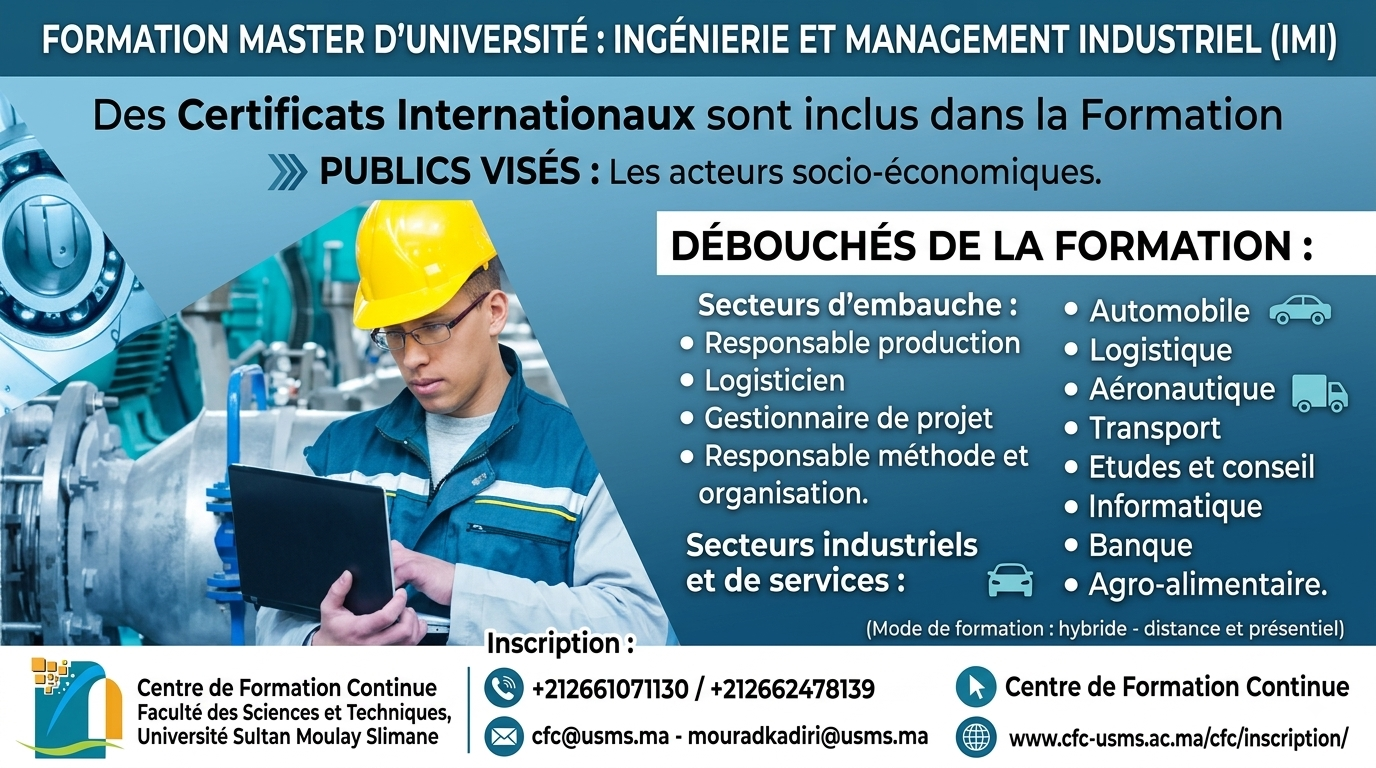 Master en Ingénierie et Management Industriel